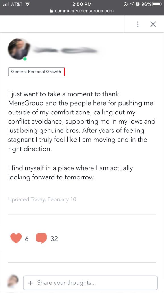 MensGroup testimonial