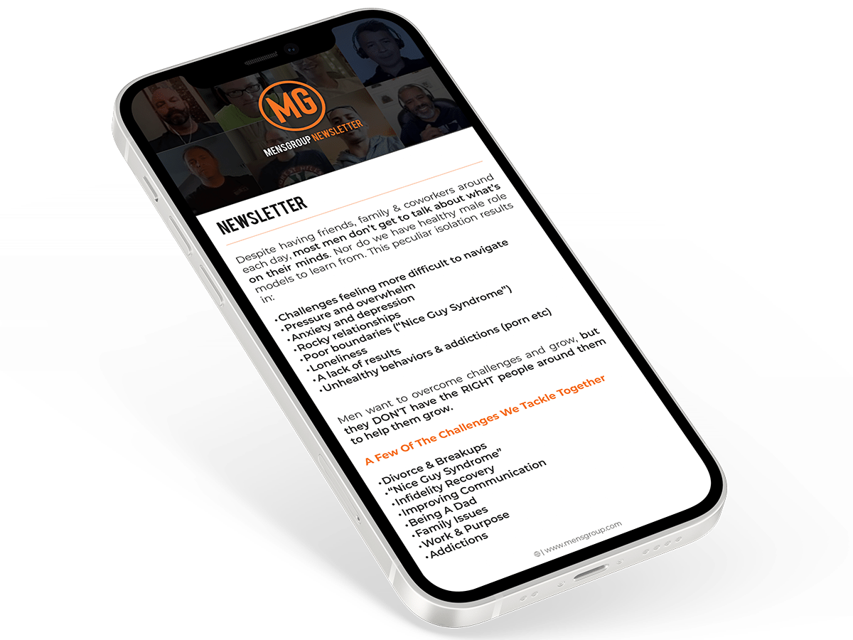 men's group self improvement newsletter for guys